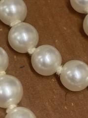 Knotted Faux Pearl 50″ Rope Necklace 6.7 mm 1930-50? See Clasp Vtg Antq? Jewelry