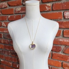 Pressed floral heart necklace