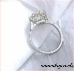 14K White Gold Finish Vintage Wedding Ring 2.5CT Lab-Created Round Cut Diamond