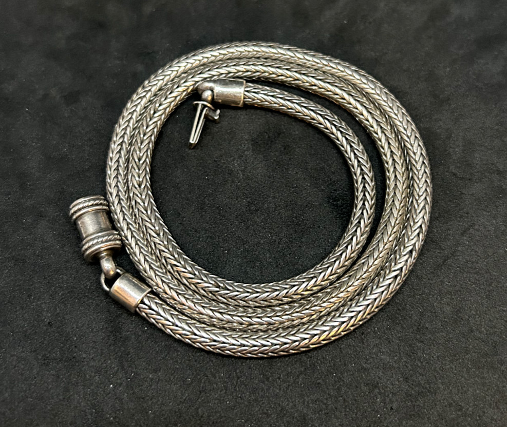 925 Sterling BA SC 5mm Woven Cable Necklace 23in – 76.91g