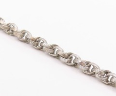 925 Sterling Silver Vintage Necklace Interlocking Round Link Cable Chain NE4742