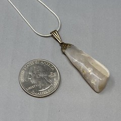 Stone Pendant Necklace Cloudy White Gemstone Amulet Wicca Chakra New Chain 20″
