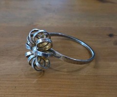 Vtg Anna Greta Eker Buzz Sterling Silver Floral Bracelet Norway 925