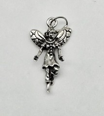VTG Sterling Silver Fairy Angel Nymph Lady Charm Pendant 1.4g Fantasy Jewelry