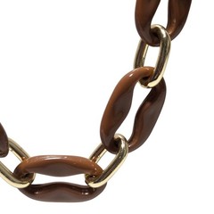 Chunky Brown Chain Necklace Acrylic Links Modern Contemporary Urban Streetwear