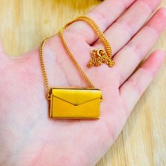 Special Delivery Envelope Love Letter Necklace VTG Sweetheart Retro Gold Tone
