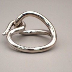 HERMES Logo Jumbo Scarf Ring Silver Accessories 05MA471