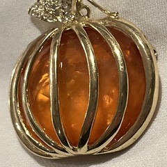 Napier Brooch Pin Halloween Orange Fall Pumpkin Autumn Clasp Jewelry Accessory