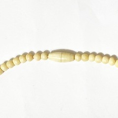 19″ Bovine Bone Necklace 29-Carved Rose, 50-Smooth Graduated Beads 4mm-22mm