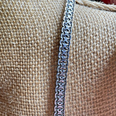 Byzantine Link Necklace 29″ Length Chunky Silver Plated Metal Timeless Classic