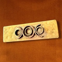 Mid Century Modern Brooch Gold Tone Geometric Brutalist Swirl Vintage