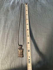 Art Nouveau Necklace 925 Sterling VTG 3/4 In Bale 17.5 In Drop 1.5 In Pendant