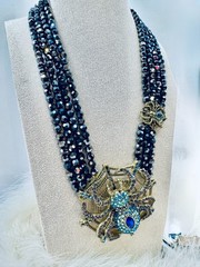 HEIDI DAUS! “Entangled Elegance” A Spider* Spinning It’s Web Necklace/Earring’s