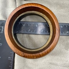 Vintage Bangle Bracelet Wood Acrylic Chunky Laminated 8.5”