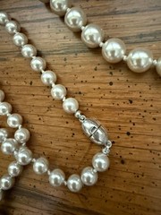 Monet Hand Knotted Glass Pearl Necklace 30″ Lot of 2 Vintage