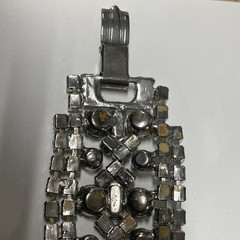 Vintage Mid Century Rhinestone 5 Row Bracelet Silver-Tone 7.5″ (FC110-1Q4452