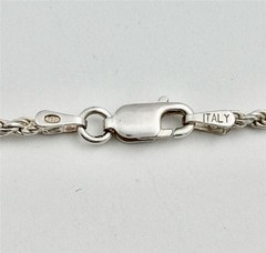 925 Sterling Silver Italy 2MM Rope Chain Necklace 18″