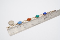 Vintage Gold Plated Sterling Silver 925 Carnelian Bracelet 7.5″