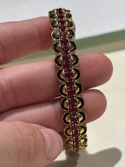 JOAN RIVERS Gold Tone Sim. Ruby Bracelet & Gold Tone Enamel Enhancer Bracelet