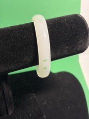 white and green nephrite jade bangle bracelet