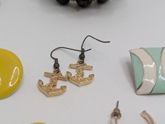 Lot of Older Cosmetic Jewelry – Bracelets Cufflinks Clip On & Pierce Earrings