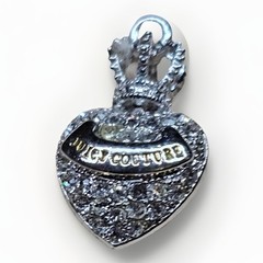 VTG Juicy Couture Pave Charm Puffy Heart Crown Rhinestone Costume Jewelry