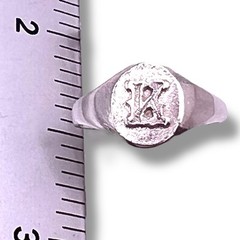 Initial Letter K Signet 925 Sterling Silver Child Baby Pinky Ring Size 3.25