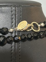 VTG Robert Rose Faceted Black Glass Bead Necklace 42” Opera Length Flapper Art
