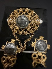 Vintage Estate Rj Graziano Pin And Clip Earrings Set
