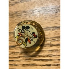 Vintage Maximal Art John Wind Disney Mickey Minnie Mouse Disco Pin Brooch Gold