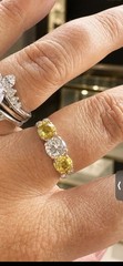 Antique natural diamond💎Canary🍋Sapphires retro RedGold masterpiece