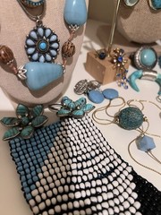 51 pc Vintage Costume Jewelry Lot Southwestern Faux Semi-Precious style Jewelry