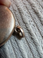 Victorian 8g Rose Gold Fill Photo Locket Pendant Monogram Dimple On Back