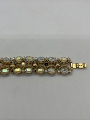 Vintage Crown Trifari Aurora Borealis Link Bracelet 7 Inches Read Description