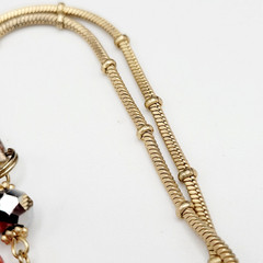 Colorful Burgundy and Plum Pearl with Crystal Beaded Long Station Necklace 36 in