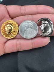 Vintage 1993 MMA Sterling Silver Celestial Sun Moon Earrings 14K STER Posts Rare
