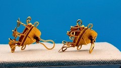 Vintage DC INCA 800 Silver Gold Plated OMEGA Back Earrings 1.25 x 1.25 in16.63 g