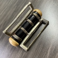 Art Deco Glass Buckle – Lucite Metal & Rhinestone Buckle