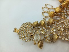 VINTAGE JULIANA? GOLD TONE WATERFALL NECKLACE BRACELET DEMI PARURE