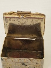 Antique Micro Flower Mosiac Pill Box Made In Italy 3cm x 2cm