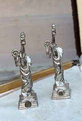 Vintage STANHOPE LENS Statue Liberty NY STERLING CHARMS Wells USA Views Legible