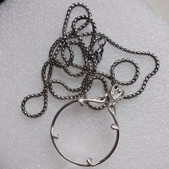 Vintage Pendant Hoop Diameter 38-39mm And Chain 3mm*80cm Silver Color