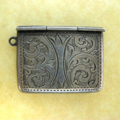 Antique Edwardian Engraved Sterling Silver Stamp Case Charm Adie & Lovekin Ltd