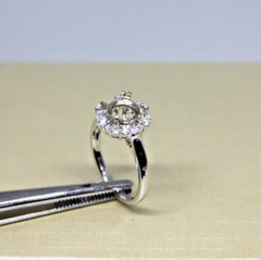 Art Deco 1-3.00ct Engagement Setting 18k White Gold 4g. Hey-Low 0.50ct Size 6.75