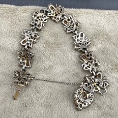 Vintage Hollycraft Rhinestone Bracelet Fruit Salad Silver Tone 7”