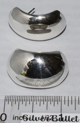 Vintage Sterling Silver Chunky Curved Concave Mexico TR-57 Post Earrings 14 grm