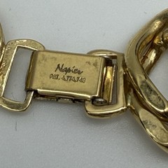 Vintage Napier Gold Tone Chain Necklace Chunky 3/4″ Wide Statement 1980s 18″