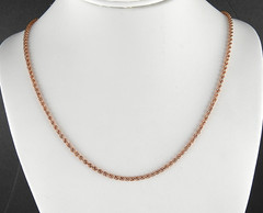 Vintage Solid 14K Rose Gold Chain Twist Rope 22″ Long Jewelry 2mm Wide 3.3 grams