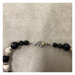 Vintage Goldsmith’s Gold Black & Silver Necklace 19.75 inches Pre-Owned Jewelry
