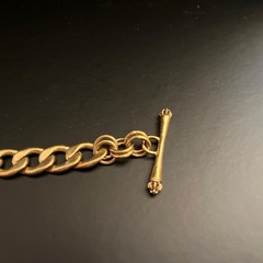 Vintage Juicy Couture Heart Charm Gold tone Link Bracelet 7″
